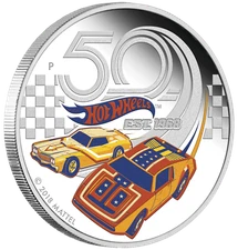 2018 50 YEARS OF HOT WHEELS 1oz $1 SILVER PROOF COIN