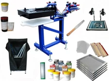 Brand New Equipment:3 Color Floor Type Screen Printing Kit New Press Set #006895