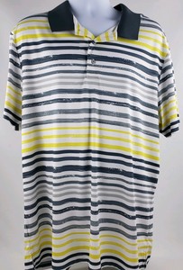 PGA Tour Mens Pro Series Athletic Fit White Grey Gray Yellow Golf Shirt XXL | eBay