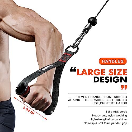 2 Pairs Premium Exercise Pull Handles - With Foam Grip, Solid Locks, For Resistance Bands, Yoga, & Gym Training