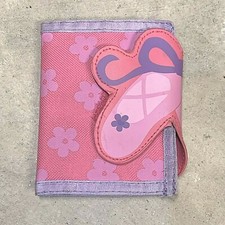 Stephen Joseph Childrens Wallet Pink Flower Polka Dot Bi Fold Ballet Slipper