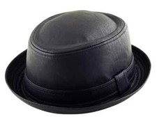 PORK PIE HEISENBERG BREAKING BAD Faux Leather Textured Matte PVC Black Hat