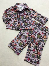 Nick  Nora 12 Months Purple Snowy Owl Branch Flannel Pajama Set Pjs Girls