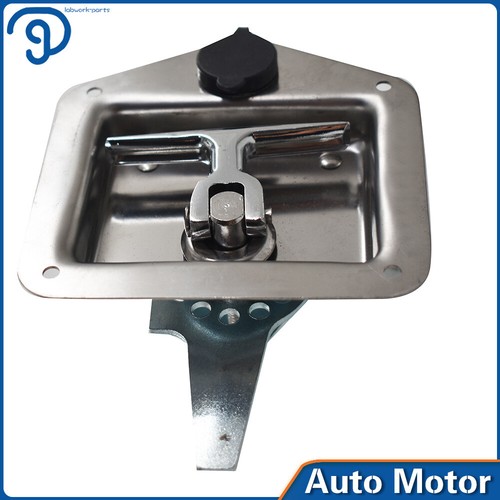 Truck Toolbox Door Lock Latch Folding T Handle Stainless Steel Latch with Keys - Picture 9 of 14