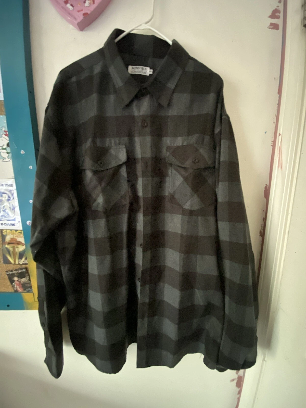 Mensfield Gray/Black Flannel Size 4X