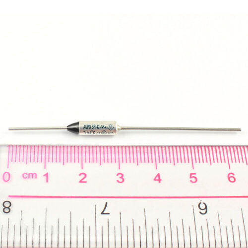 2Pcs AUPO Thermal Fuse Links BF142 Axial Lead TF Cutoff 142℃ 142C 250V 10A - Picture 2 of 4
