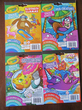 Crayola Sticker Activity Pad Lot 4 New Sloth MerCreature Cosmic Cat UniCreature