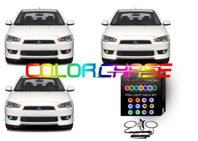 Color Chasing LED Fog Light Flow Halo kit for Mitsubishi Lancer 08-16