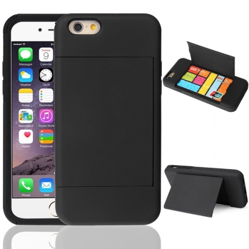 Shockproof Hybrid Armor Case for iPhone 6/6S with Card Slot & Kickstand-image