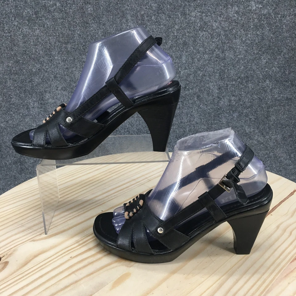 Босоножки женские ANA A New Approach 8 M повседневные с открытым носком черные кожаные - Изображение 2 из 4