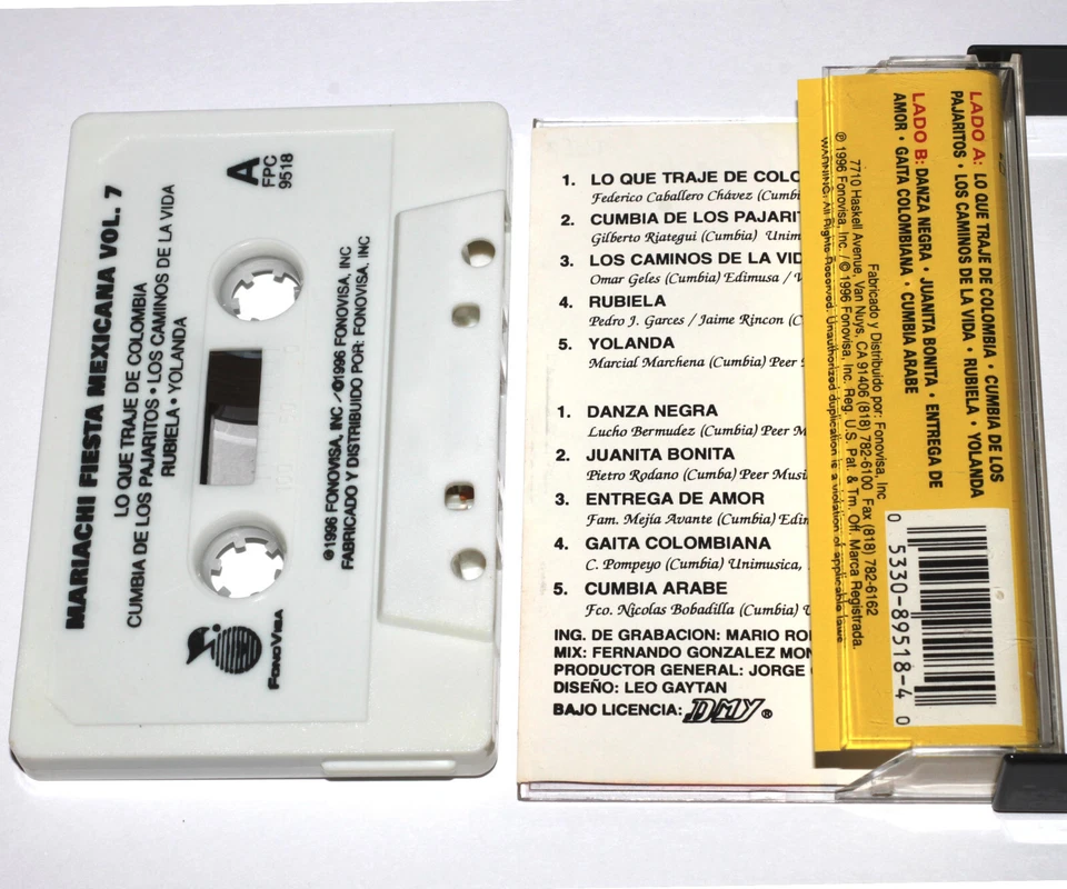 Mariachi Fiesta Mexicana Vol 7 - A Ritmo Colombiano (кассетная лента 1996) ПРОТЕСТИРОВАНО - Изображение 4 из 4