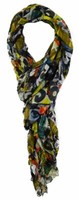 Tigertie Chiffon Schal Gelb Schwarz Grau Blau Rot GrüN Gemustert - 180 X 50 Cm