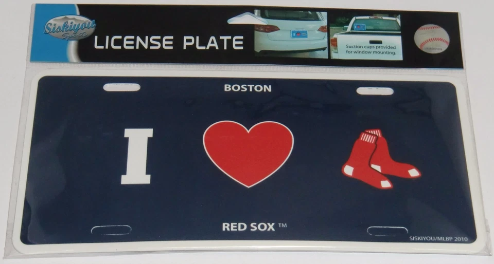 Boston Red Sox Styrene License Plate I Love (Heart) MLB Licensed Baseball - Image 3 of 3