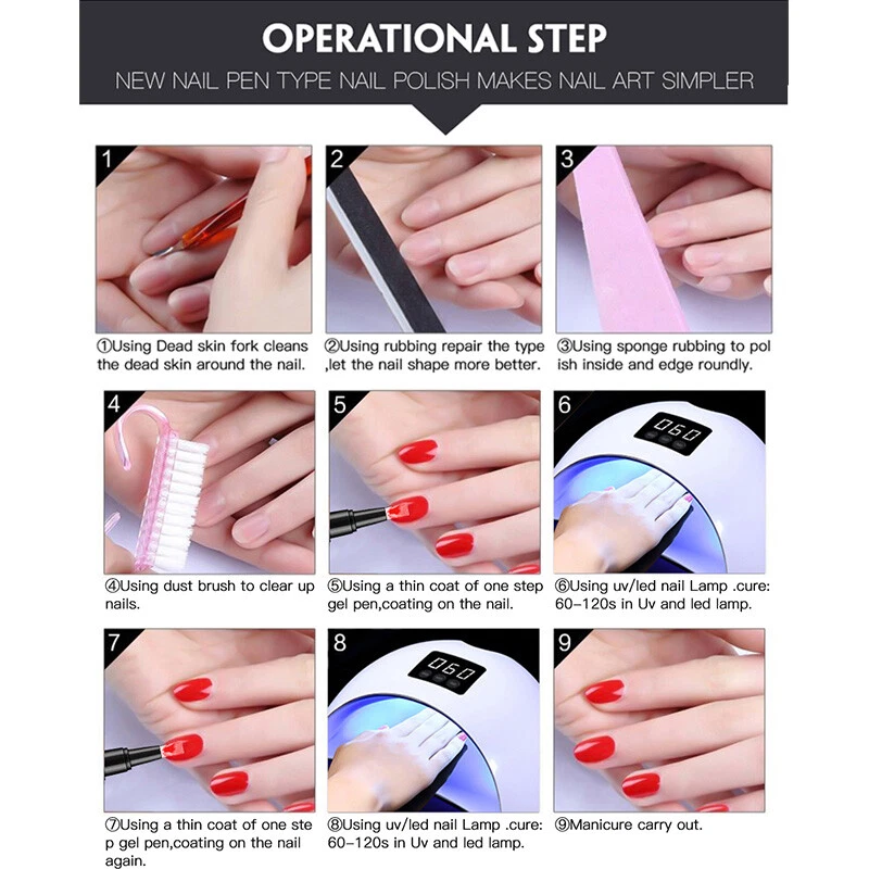 Nagellack Gelstift Pailletten Nägel Semi Permanent Uv Gel Lack Lack Manic , - Bild 3 von 4