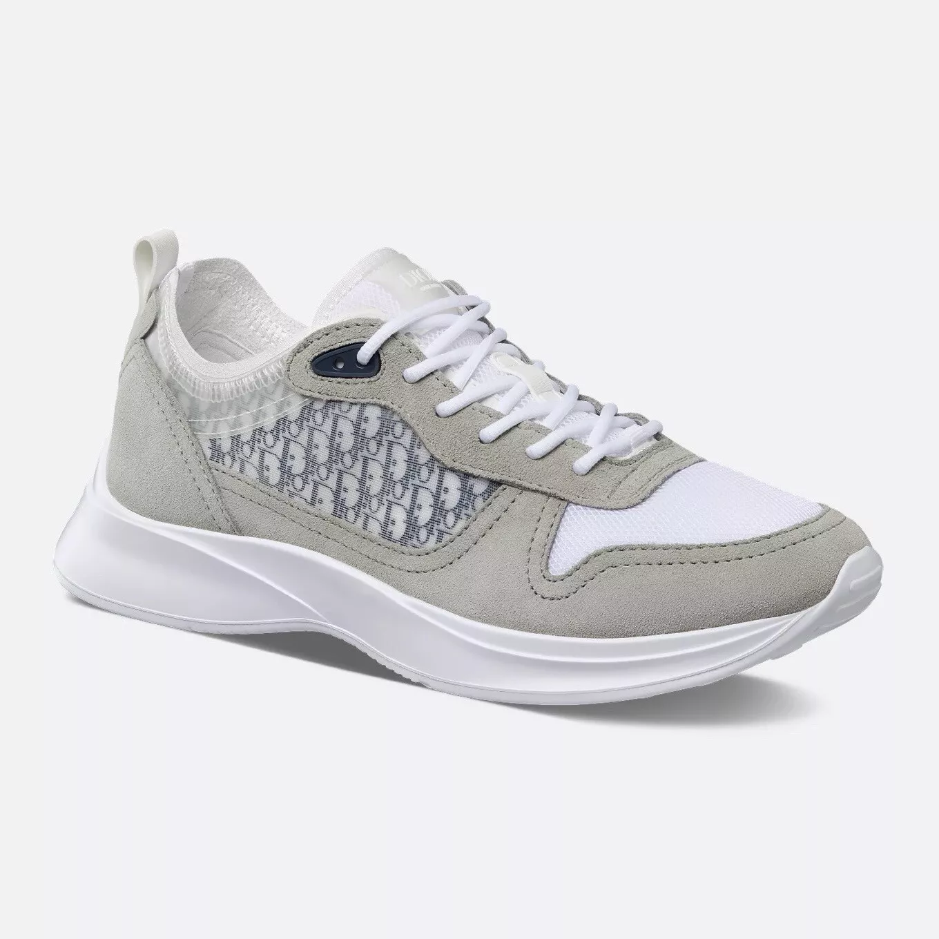 Baskets de course Christian Dior B25 neuves dans leur boîte, daim gris et maille, homme taille 41