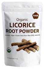 Licorice Root Powder (Liquorice) USDA certified Organic, Ships Free,  4,8,16 oz