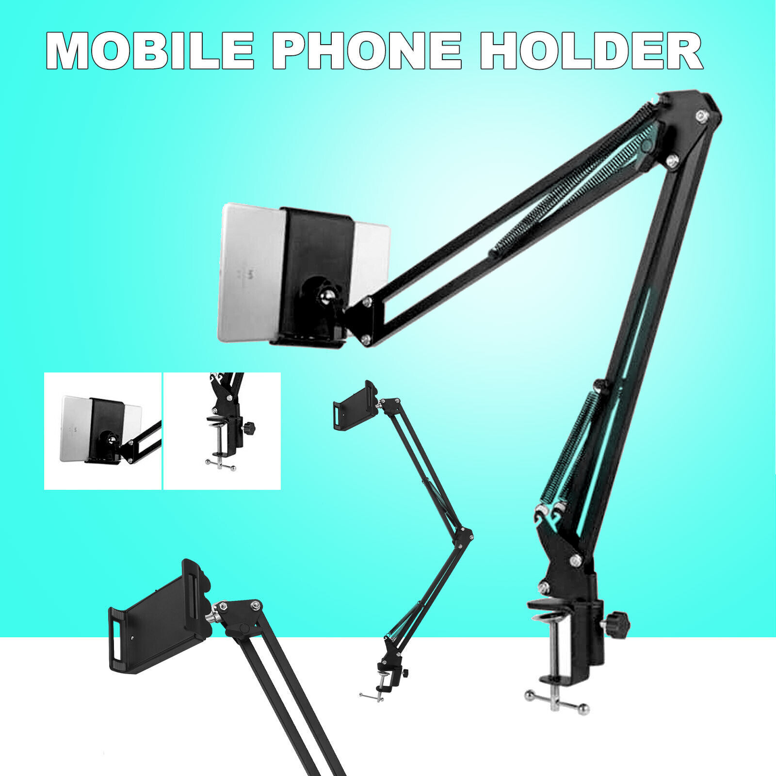 360° Flexible Long Arm Tablet Stand Mount Lazy Bed Desk Phone Holder Universal eBay