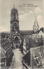 SELESTAT - Rue du Babil et l'église Saint Georges (H3321)