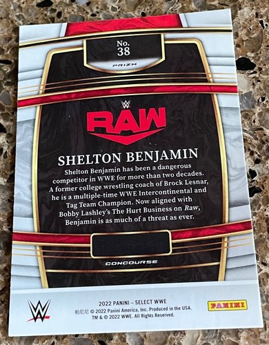SHELTON BENJAMIN 2022 PANINI-SELECT WWE SP TRI- PRISMA #38 CONCURSO COMO NUEVO - Imagen 2 de 2