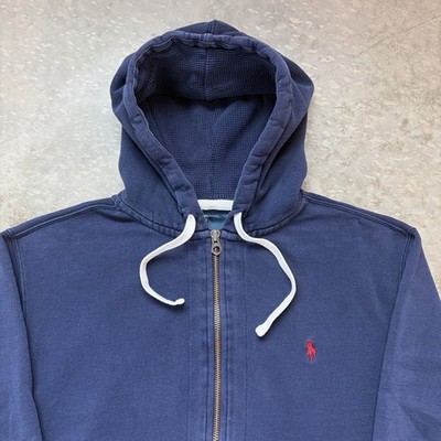 Vintage 90s Polo Ralph Lauren Double Knit Hoodie Full Zip Heavy