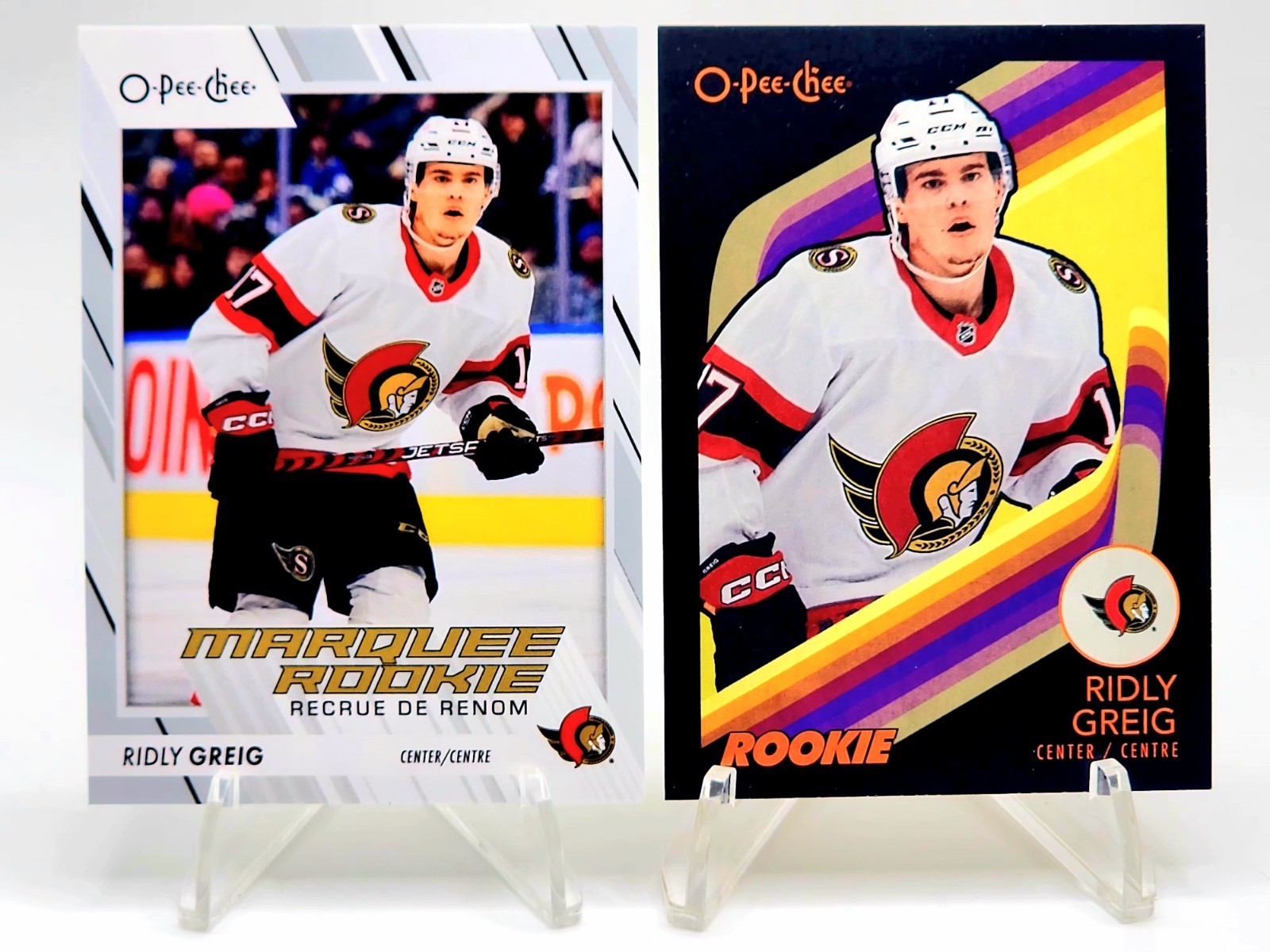 2023-24 O-Pee-Chee - RETRO Black Border /100 Ridly Greig #543 MARQUEE ROOKIE RC