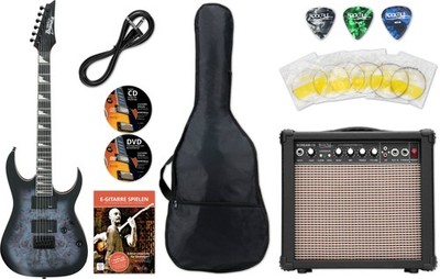 Ibanez GRG121PAR-KBF E-Gitarre Deep Dusk Burst Flat Starter Set Combo Tasche