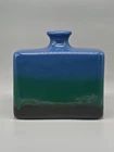 Royal Haeger Rectangle Bottle Bud Vase Blue Green Black