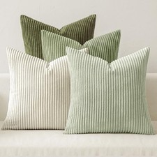 Christmas Decorative Throw Pillow Covers Set 18" x 18" Pack of 4 Green-white