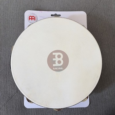 MEINL Traditional Goat-Skin Wood Tambourine Two Rows Nickel Plated Steel Jingles