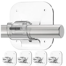 No Drill Curtain Rods for Windows – Renter Friendly, Self 4 Transparent