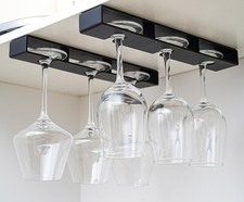 2Pack Wine Glass Holder Under Shelf Cabinet Wine Glass Rack Plastic Stemware ...