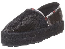 Love Moschino Women's Espadrilles Platform Shoes Sequins Black