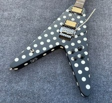 6 String FV Electric Guitar White Dots Flodyrse Tremolo Glossy Finish Solid Body