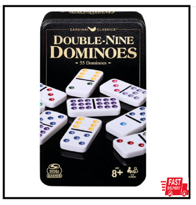 Games Cardinal Classics Double Nine Dominoes Set in Storage Tin Dominoes for Kid