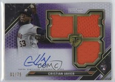 2021 Topps Triple Threads Amethyst /75 Cristian Javier #RFPAR-CJ Auto 0l44