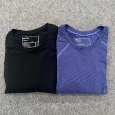 Figs Womens Salta Seamless Longsleeve Underscrub Black Purple Size M Lot Of 2