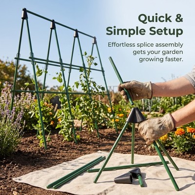 Metall Garten Rankgitter Dreieck Pflanze Kletterstütze für Bodenmontage