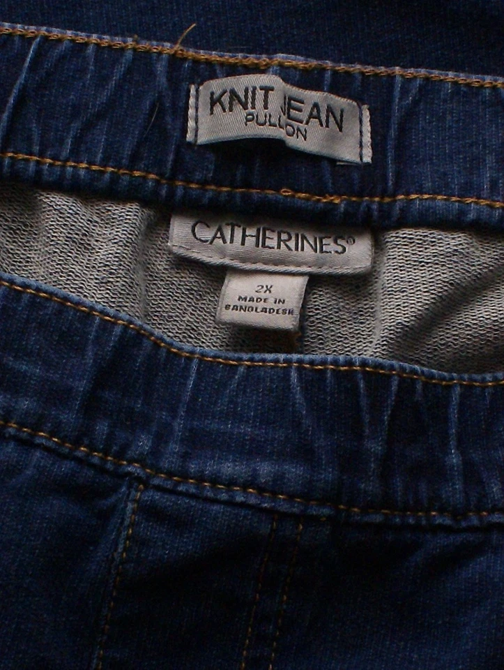 Pantalones de mezclilla para mujer Catherines 2X tejidos 5 bolsillos elásticos (41X28) Foto 3 de 3