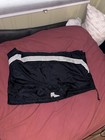 Nike Men's Black White L Jacket Windbreaker Full Zip Stripe Logo Casual