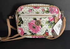GIANI BERNINI White Rose Block Signature Floral Butterfly crossbody bag NWT