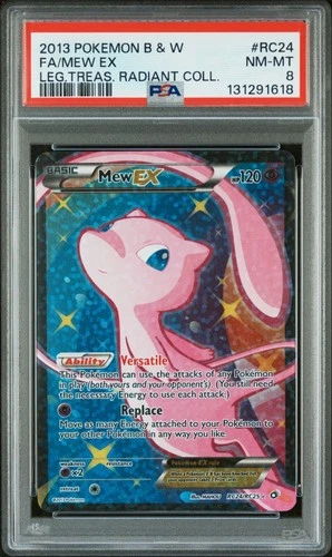 Pokemon TCG Mew ex RC24/RC25 Legendary Treasures Radiant Collection PSA 8