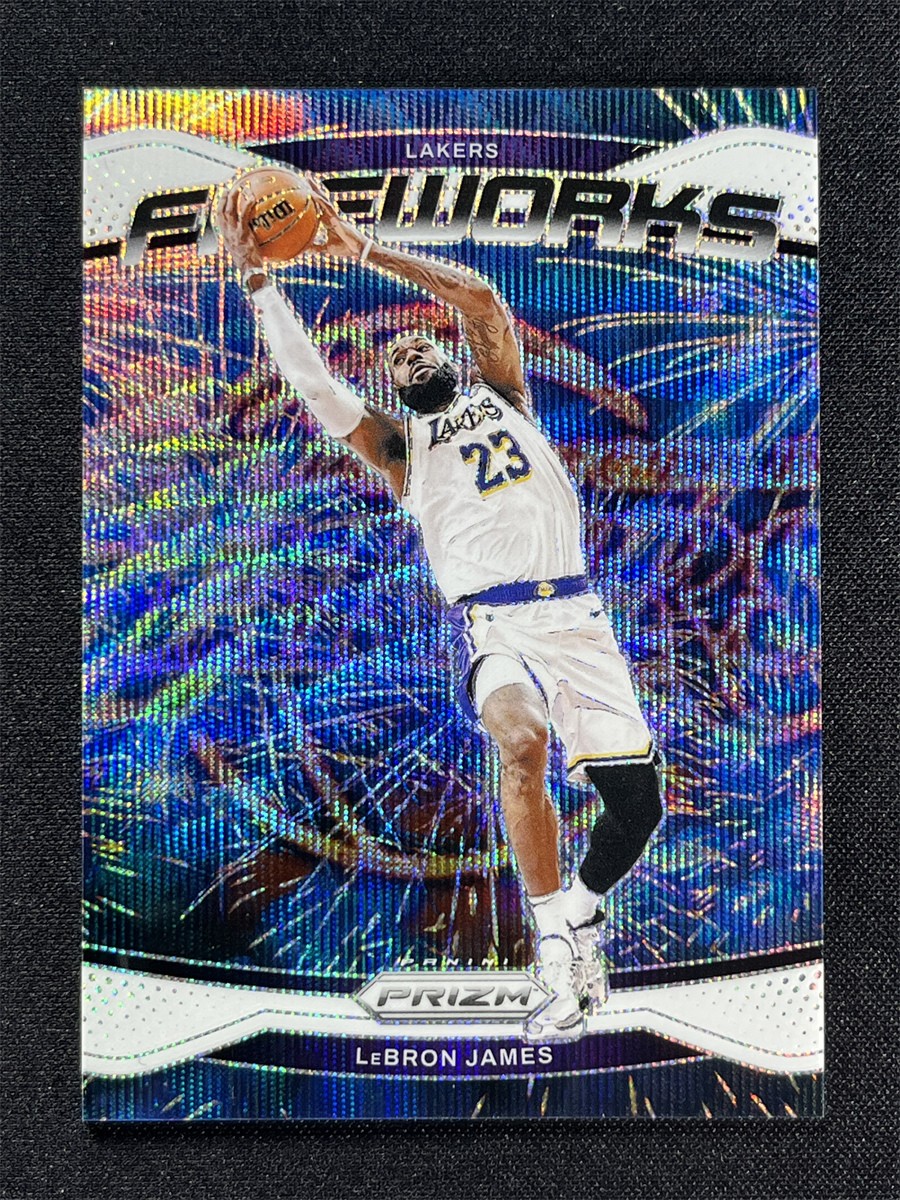 2024-25 Panini Prizm LeBron James #19 White Wave Prizm Fireworks Lakers /20