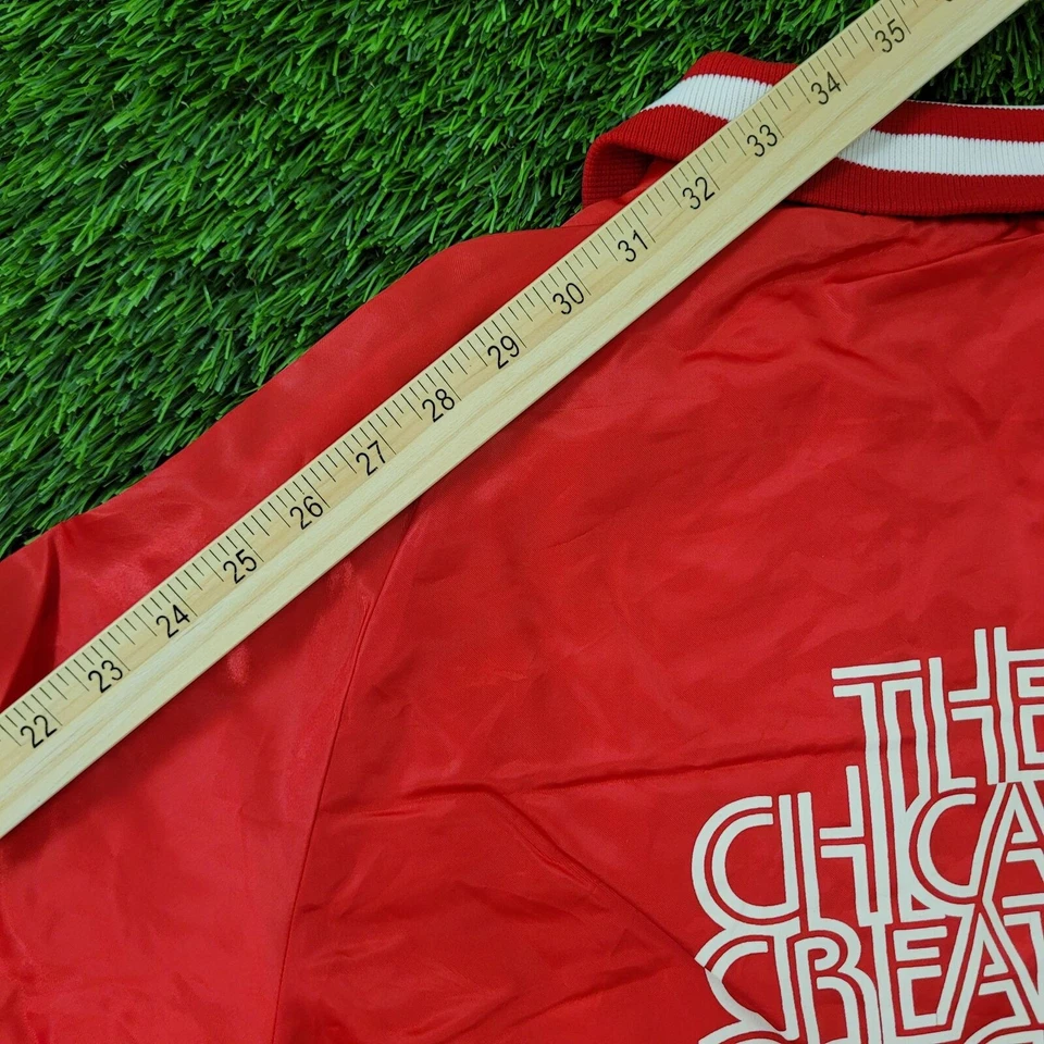 Chaqueta Bomber Chicago Directory Club Vintage Años 80 M 22x24 Roja Foto 3 de 4