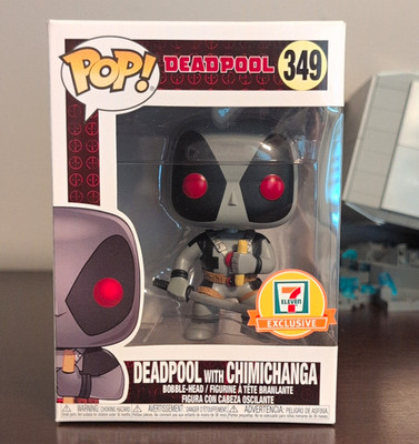 Funko Pop! Marvel Deadpool w/ Chimichanga #349 Vinyl Bobblehead 7-Eleven