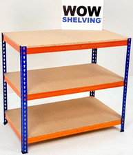 WOW250 3 Level Bench Workbench Shelving Racks  Storage Garage Workshop shed