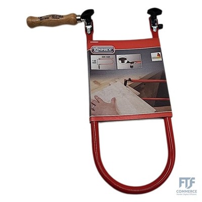 Connex Laubsägebogen - rot / schwarz - extra stark - Mit Holzgriff - Aus Stahlro
