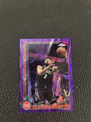 Cade Cunningham 2025-26 Topps Chrome Purple Basketball Border #23/75