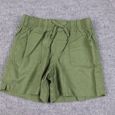 Member's Mark Shorts Youth 10/12 Green Pull On Linen Blend Drawstring Pockets