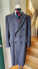 Principe Men's Wool Cashmere Double Breasted Overcoat Men Sz 46 EU56 Italy