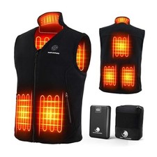 Men's Heated Vest with Battery Pack Included, 7.4V 16000mAh Large Black